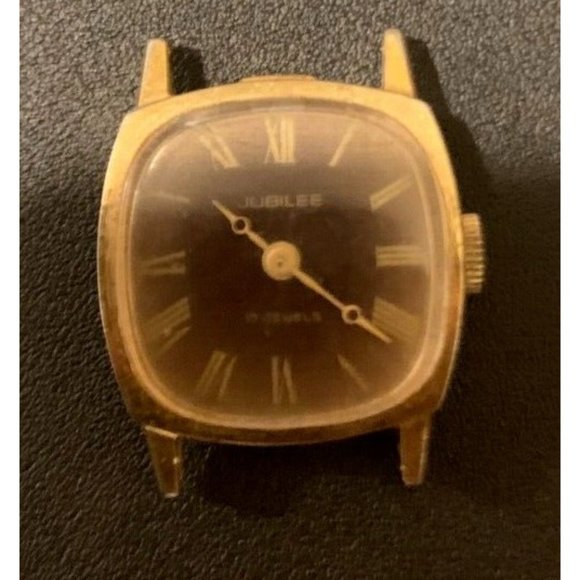 Jubilee Accessories Vintage Jubilee 7 Jewels Analog Watch Gold Tone